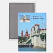 Brücke Lions St. Augustine, Florida Postcard Magnet (Vorderseite/Rückseite)