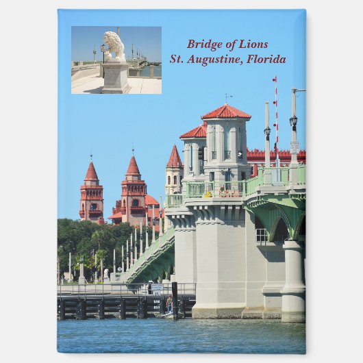 Brücke Lions St. Augustine, Florida Postcard Magnet (Vorderseite)