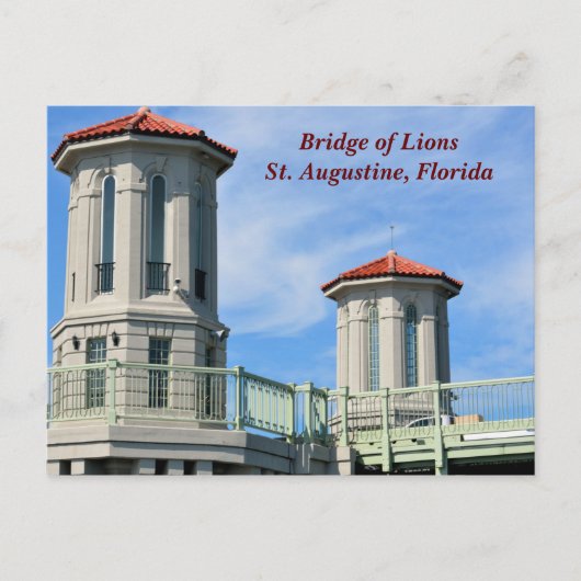 Brücke Lions St. Augustine, Florida Postkarte (Vorderseite)