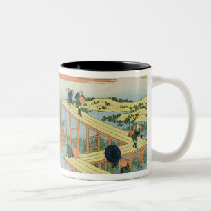 Brücke mit acht Teilen, Provinz von Mucawa, Japan Zweifarbige Tasse