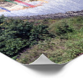 Brücke mit buddhistischen Gebetsfahnen - Bhutan Poster (Ecke)