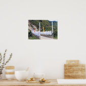 Brücke mit buddhistischen Gebetsfahnen - Bhutan Poster (Küche)