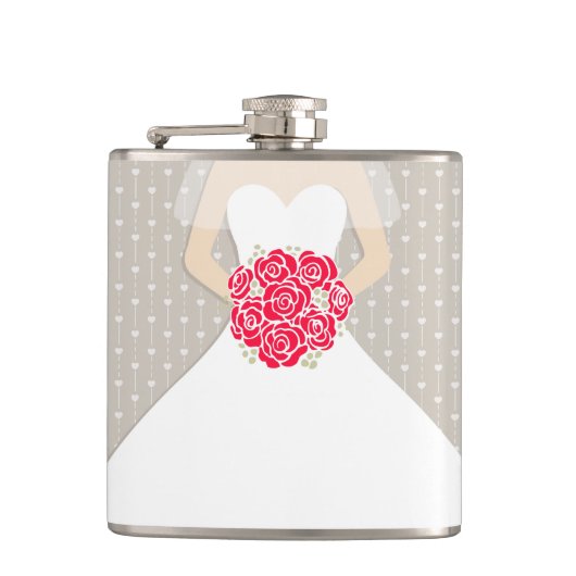 Brücke mit rote Rosen angesagter Kolben Flachmann (Vorderseite)