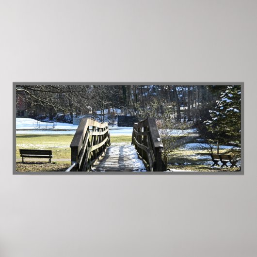 Brücke mit Schneeplakat Poster (Vorne)