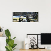 Brücke mit Schneeplakat Poster (Heimbüro)