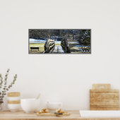 Brücke mit Schneeplakat Poster (Küche)