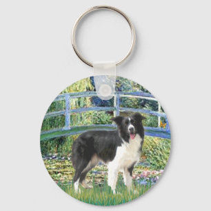 Brücke (Monet)-Border Collie Schlüsselanhänger