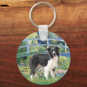 Brücke (Monet)-Border Collie Schlüsselanhänger (Vorderseite)