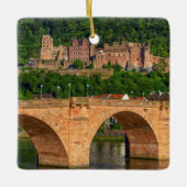 Brücke, Neckar und Schloss in Heidelberg, Deutschl Keramikornament (Vorderseite)