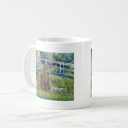 Brücke - Norwegische Waldkatze Kaffeetasse (Vorderseite Links)