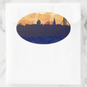 Brücke Ovaler Aufkleber (Tasche)