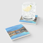 Brücke Ponte vecchio in Florenz, Italien Steinuntersetzer (Seitenansicht)