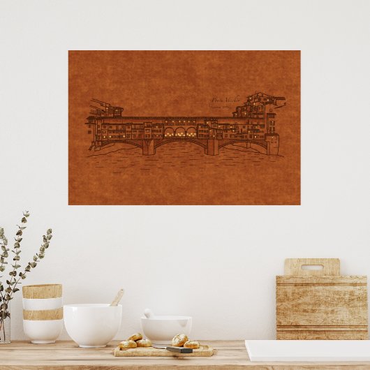 Brücke: Ponte Vecchio Poster (Küche)