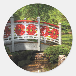 Brücke - Ruhe Runder Aufkleber