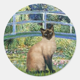 Brücke - Seal Point Siamese Katze Runder Aufkleber