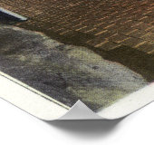 Brücke über Chasm mit ausgewogenem Felsen Poster (Ecke)