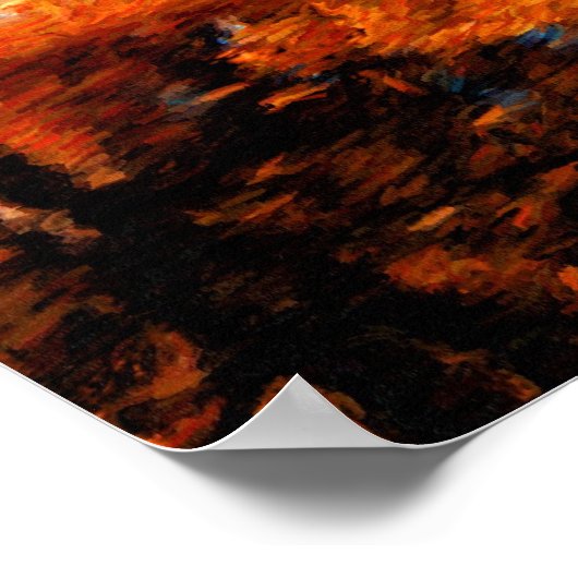 Brücke über das Herbstwasser Poster (Ecke)