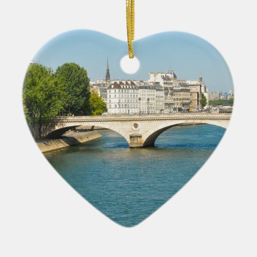 Brücke über dem Fluss die Seine in Paris, Keramikornament (Vorne)