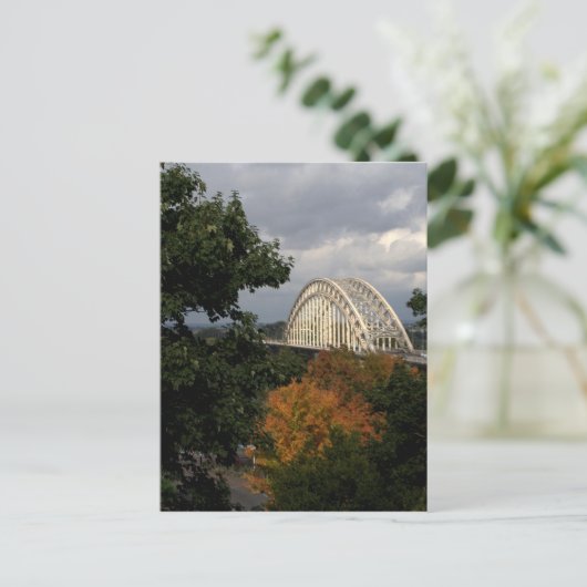 Brücke über dem Fluss Waal, Nijmegen Postkarte (Stehend Vorderseite)