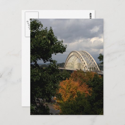 Brücke über dem Fluss Waal, Nijmegen Postkarte (Vorne/Hinten)
