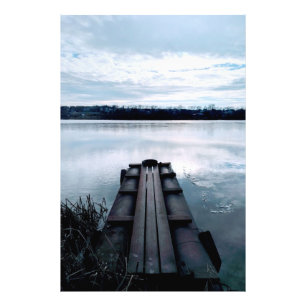 Brücke über den Dnieper mit Schilf Fotodruck