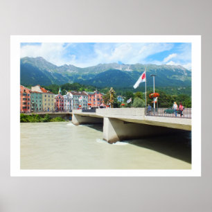 Brücke über den Fluss Inn Poster
