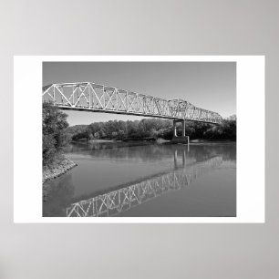Brücke über den Fluss Missouri (B & W) Poster