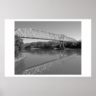 Brücke über den Fluss Missouri (B & W) Poster