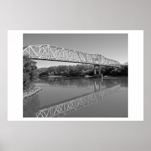 Brücke über den Fluss Missouri (B & W) Poster (Vorne)