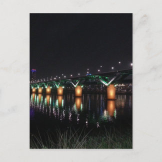 Brücke über den Han River bei Nacht Postkarte