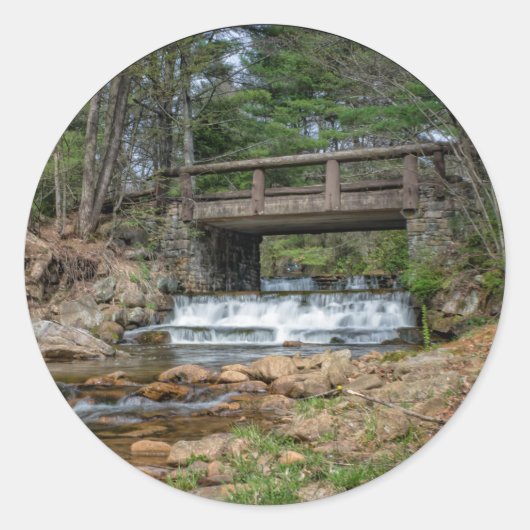 Brücke über den Hickory Run Runder Aufkleber (Vorderseite)