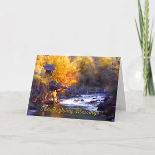 Brücke über den Stream Erntedank Segen Feiertagskarte