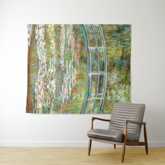 Brücke über den Teich der Wasserläufer | Claude Mo Wandteppich (Beispiel (Horizontal))