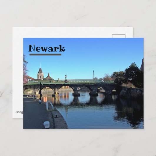 Brücke über den Trent bei der Newark Postcard Postkarte (Vorne/Hinten)