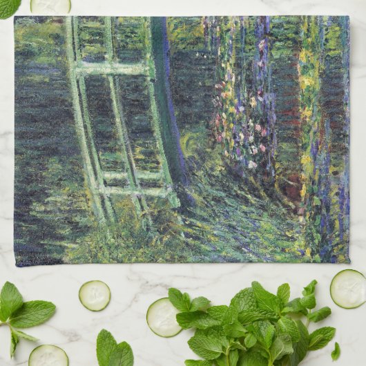 Brücke über den Wasserlilie Pond von Claude Monet Geschirrtuch (Gefaltet)