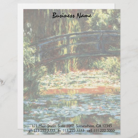 Brücke über den Wasserlilie-Teich von Claude Monet Briefbogen (Vorne/Hinten)