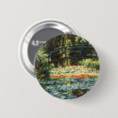Brücke über den Wasserlilie-Teich von Claude Monet Button (Vorne & Hinten)