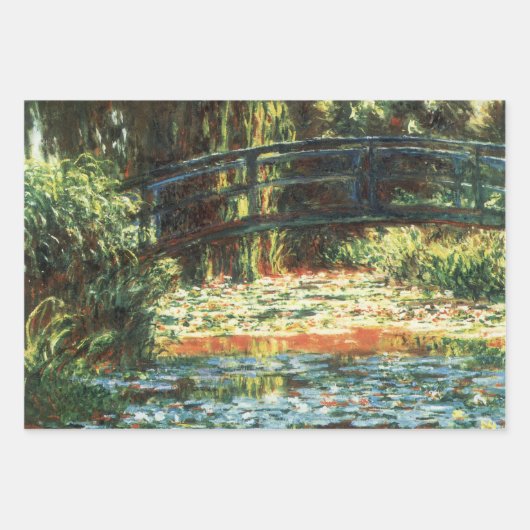 Brücke über den Wasserlilie-Teich von Claude Monet Geschenkpapier Set (Vorderseite)