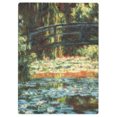 Brücke über den Wasserlilie-Teich von Claude Monet Klemmbrett (Rückseite)