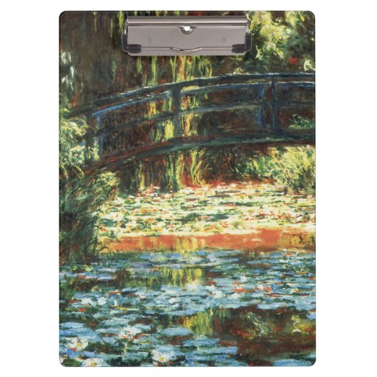 Brücke über den Wasserlilie-Teich von Claude Monet Klemmbrett (Vorderseite)
