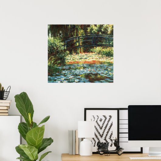 Brücke über den Wasserlilie-Teich von Claude Monet Poster (Heimbüro)