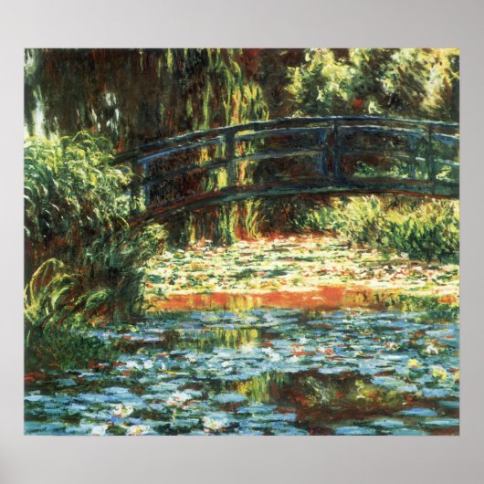 Brücke über den Wasserlilie-Teich von Claude Monet Poster (Vorne)