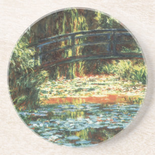 Brücke über den Wasserlilie-Teich von Claude Monet Sandstein Untersetzer