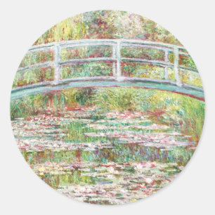 Brücke über den Water Lilies Pond - Claude Monet Runder Aufkleber