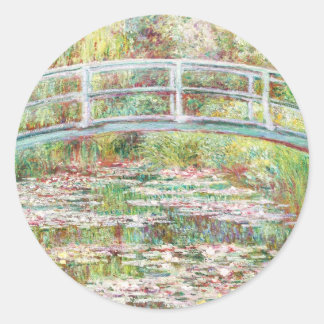 Brücke über den Water Lilies Pond - Claude Monet Runder Aufkleber
