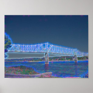 Brücke über die elektrischen Leitungen des Ohio Ri Poster