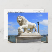 Brücke über die Löwenskulptur Postkarte (Vorne/Hinten)