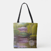 Brücke über die Monet-Teich-Tasche Tasche (Rückseite)