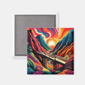 Brücke über die Schlucht 5 Magnet (Vorderseite/Rückseite)
