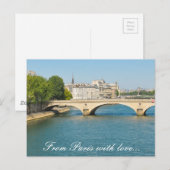 Brücke über die Seine in Paris, Frankreich Postkarte (Vorne/Hinten)